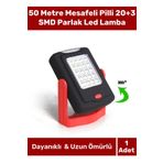 Deluxe Seri Sert Plastik Beyaz Işık 50 Metre Mesafeli Pilli 20+3 SMD Parlak Led Lamba