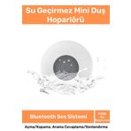 Deluxe Serisi Vantuzlu Su Geçirmez Şarjlı Mini Bluetooth Özellikli Beyaz Duş Kamp Sahil Hoparlörü