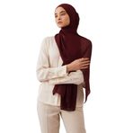Deluxe Şifon Şal | Kaliteli ve Dayanıklı Şifon Kumaş – Şıklık ve Konfor Bir Arada (Koyu Bordo)