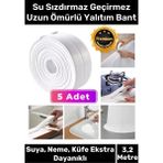 Deluxe Su Geçirmez Sızdırmaz Dayanıklı Lavabo Pvc Yağ Kenar Küf Önleyici 3.2m 5 Adet Izolasyon Bant - Çift Yönlü