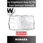 Deluxe UV Koruyucu Titanyum Gümüş Kaplama Dayanıklı Isı Engelleyici Araç İçi Ön Cam Şemsiye Güneşlik