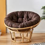 Deluxe Yuvarlak Sandalye Minderi Kalın Tepeli Yumurta Sandalye Pedi İç Mekan Dış Mekan Hamak Salıncak Yastığı Yumuşak Rahat Oturma Kahverengi 71x71 inç (180x180 cm)