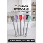 Delvos 5 Li Renkli Silikon Spatula Seti Mini Şef Seti Plastik Saplı