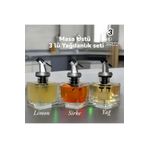 Dem Home 3 lü Cam Yağdanlık 125 ml Sirke ,Limon, Yağ Şişesi - Yağdanlık, Sirkelik, Limonluk