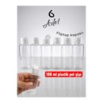 Dem Home 6 Adet 100 Ml Şeffaf Fliptop Kapaklı Kolonya Ve Dezenfektan Pet Şişe plastik boş şişe