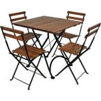 Demar Forge 5503 Katlanır Sandalye & Katlanır Kare Masa 4 + 1 Set - RAL 9005/ 70 x 70 cm / 4