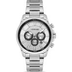 DEMARİ Demari Erkek Kol Saati Quartz Mekanizma Gümüş Çelik Kordon Gümüş & Siyah Detaylı Kadran – DM-00100G-A - Beyaz