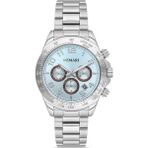 DEMARİ Demari Erkek Kol Saati Quartz Mekanizma Multifunction Çelik Kordon Gök Mavi Kadran Tachymeter Bezel – DM-00108G-A15