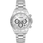 DEMARİ Demari Erkek Kol Saati Quartz Mekanizma Multifunction Gümüş Çelik Kordon Silver Kadran Tachymeter Bezel – DM-00108G-A1