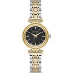 DEMARİ Demari Kadın Kol Saati Quartz Mekanizma, Gold Çelik Kordon, Taş Detaylı Gold Kadran, Yuvarlak Kasa DM-00111L-D2 - Siyah