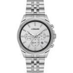 DEMARİ Erkek Kol Saati Quartz Mekanizma Full Fonksiyonlu – Gümüş Çelik Kasa & Bilezik, Çizgili Beyaz Kadran DM-00113G-A1