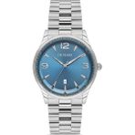 DEMARİ Erkek Kol Saati Quartz Mekanizma – Gümüş Çelik Kasa & Kordon Mavi Kadran DM-00117G-A3