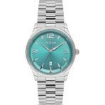 DEMARİ Erkek Kol Saati Quartz Mekanizma – Gümüş Çelik Kasa & Kordon Turkuaz Kadran DM-00117G-A15