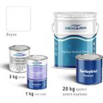 Demarin Epoksi Zemin Kaplama 20 Kg Set (3 Kg Astar +20 Kg Epoksi Zemin Kaplama +1 Kg Sıvı Cam) - 010 - Beyaz