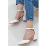 Demashoes Beyaz Kadın Topuklu Ayakkabı 5 Cm