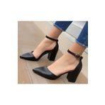 Demashoes Kadın Siyah Tek Bant Topuklu Ayakkabı