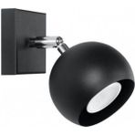Demet Habek My Lights GU10 SİYAH METAL KÜRE KROM KAPLAMA MAFSAL DETALI HAREKETLİ BAŞLIK OSRAM TASARRUFLU LED AMPÜL GÜNIŞIĞI 3000 K RENK SEÇENEKLİ DUVAR APLİK TAVAN AVİZE - Siyah