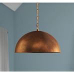 Demet Habek My Lights Mylights Fırcalanmış Bronz Eskitme 40 cm Rustik Vintage Sarkıt Avize - Beyaz - 1