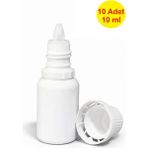 Demet Home 10 ADET 10 ml Boş Plastik Şişe Likit-Sıvı-Numune-Kolonya-Parfüm-Aseton-Göz Damla Şişesi 10 cc Ldpe Şişe - Beyaz