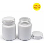 Demet Home 10 ADET 100 ml Yırtılır Kapak Sakız-Numune-Ilaç-Tarım-Ecza-Tablet-Hap-Kapsül Kutusu Şişesi 100 cc Plastik Kutu