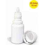 Demet Home 25 ADET 10 ml Boş Plastik Şişe Likit-Sıvı-Numune-Kolonya-Parfüm-Aseton-Göz Damla Şişesi 10 cc Ldpe Şişe - Beyaz