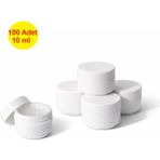 Demet Home Demethome 100 Adet 10 ml Beyaz-Siyah Mini Boş Pomat-Krem-Kozmetik Kutusu 10 cc Plastik Krem Kavanozu