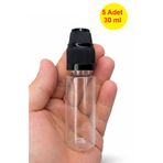 demethome 5 Adet 30 ml boş pet İğne Uçlu Çocuk Kilitli Kapak ezca-Numune-likit-kolonya-parfüm-sıvı şişesi