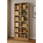 Demezler Mobilya Brooks 12 Bölümlü Modern MDF Kitaplık 200x60x30 cm - Ahşap Rengi