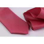 Demfashion Özel Desenli Kravat Mendil Seti - Kırmızı (533049125) Kırmızı