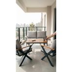 Demharis Rattan Lüks Bahçe Oturma Takımı Katlanır Sandalyeli Masalı Balkon Seti