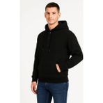 Demir Grup cc Erkek Ovarsize Kapüşonlu Swetshirt Kanguru Çepli Cıtcıtlı 3 Iplik Şardonlu Hoodie - Siyah - L - XL - Standart