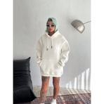 Demir Grup cc Kapşonlu Üç Iplik Penye Basic Sweatshirt - Beyaz - L - XL - Standart
