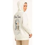 Demir Grup cc Üç Iplik Kapşonlu Ön ve Arka Baskılı Sweatshirt Hoodie- Beyaz - L - XL - Standart