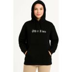 Demir Grup cc Üç Iplik Kapşonlu Ön ve Arka Baskılı Sweatshirt Hoodie- Siyah - L - XL - Standart