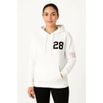 Demir Grup cc Üç Iplik Kapüşonlu Ön ve Arka Baskılı Sweatshirt Hoodie - Beyaz - L - XL - Standart