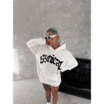 Demir Grup cc Unisex Üç Iplik Kapşonlu Baskılı Sweatshirt - Beyaz - L - XL - Standart