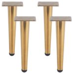 Demir Masa Ayakları 4-40 cm Konik Metal Kürk Ayak Seti, Sehpa, TV Sehpası, Kanepe, Yan Masalar için - Kauçuk Kaymaz Pedler Dahil, Vidalarla Kolay Kurulum