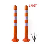 DEMİR TİCARET YAPI 93725 Esnek Otopark Dubası Plastik Yol Şerit Ayırıc Trafik Dubası 75Cm 2 Adet Reflektifli Delinatör