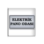 Demiraslan Ticaret Elektrik Pano Odası Yönlendirme Levhası, Kendinden Yapışkanlı, 8x15 cm, Metalik Gümüş Gri Tabela