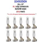 Demirdöküm (10'lu Paket) Dd-Tp1 Köşe Pex Termostatik Radyatör Vanası - Thermostatic Radiator Valve