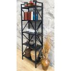 Demo Tanraf Arya Lüx Black 5 Raflı Kitaplık 180X60 Cm. Ebat