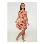 DEMOİSELLE PEMBE DESENLİ KIZ ÇOCUK ELBİSE Pembe 13-14 Yaş