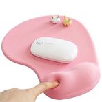 DEMON CHEST Jel Bilek Destekli Ofis Fare Altlığı - Ergonomik Oyun Masaüstü Mouse Pad Bilek Desteği - Dizüstü Bilgisayar için Tasarım Oyun Pedi Mat Kauçuk Taban -Silikon Kaymaz Özel Dokulu Yüzey (01Pembe)