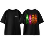 Demon Slayer 2 Tasarım Sırt Baskılı Pamuk Siyah Oversize T-Shirt
