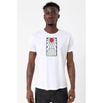 Demon Slayer Anime Crest Earring Demon Beyaz Erkek Bisikletyaka Tshirt