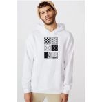 Demon Slayer Anime Patterns Beyaz Erkek 3İp Kapşonlu Sweatshirt