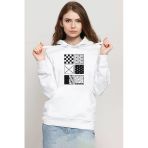 Demon Slayer Anime Patterns Beyaz Kadın 3İp Kapşonlu Sweatshirt