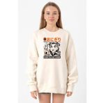 Demon Slayer Anime Super Yummy Ekru Kadın 2ip Sweatshirt