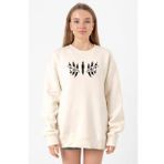 Demon Slayer Anime Upper Moon Demon Eyes Ekru Kadın 2ip Sweatshirt