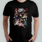 Demon Slayer Kimetsu No Yaiba Unisex %100 Pamuklu Bisiklet Yaka T-Shirt Model 11 - Siyah - XL